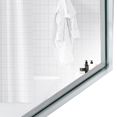 Bathroom 40x30inch Silver Mirror With Sleek Beveled Edge Rectangle For A Refined Look