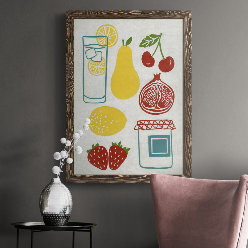 Dimanche pique-nique encadré sur toile, H 37,5 po x l 27,5 po x P 1 po, Noyer