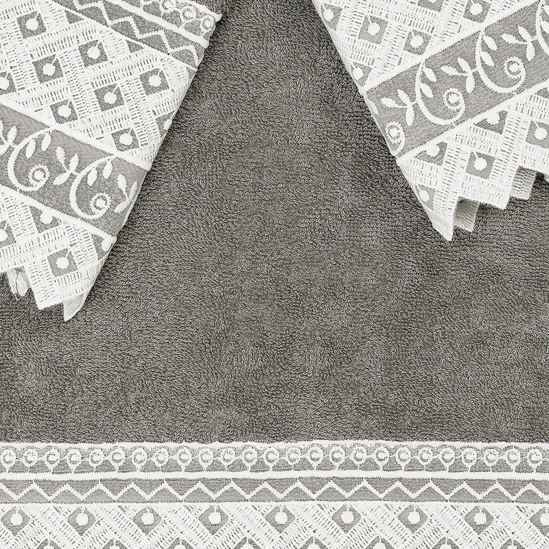 Linum Home Textiles® 100% Turkish Cotton AIDEN 3PC White Lace Embellished Towel Set