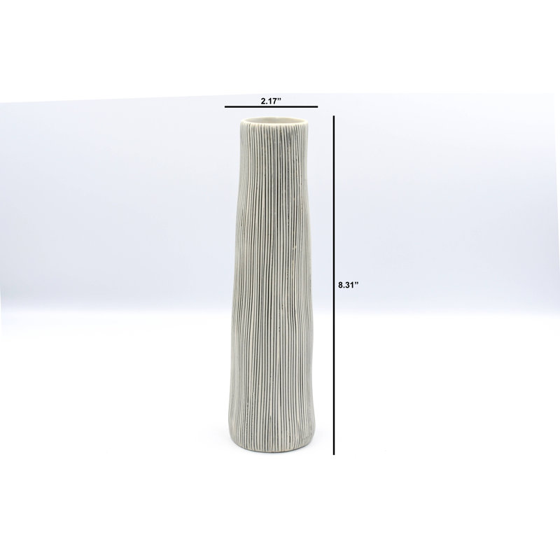 Ellerton Jar, 8.3" H x 2.2" W x 2.2" D, Gray