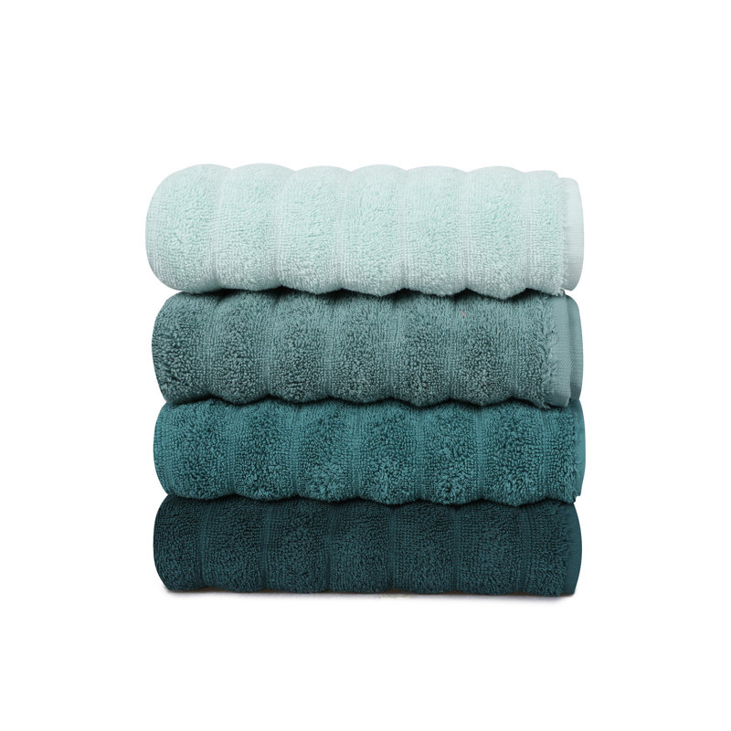 Ensemble de serviettes 4 pièces 100% coton, Bleu pétrole