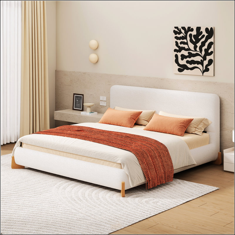 Lit tapissier Elegant Boucle, Très grand