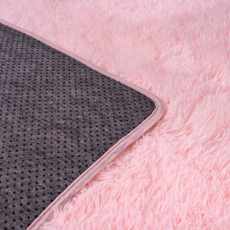 6x9 ft Pink Shag Rugs for Living Room, Non-Slip Area Rugs for Nursery Kids Playroom Dorm Office, Indoor Modern Plush Shag Carpets