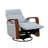 Luxurious Swivel Glider Reclining Chair Gray Boucle Fabric Upholstery Comfortable Brown Finish Wooden Arms Living Room Furniture 1Pc