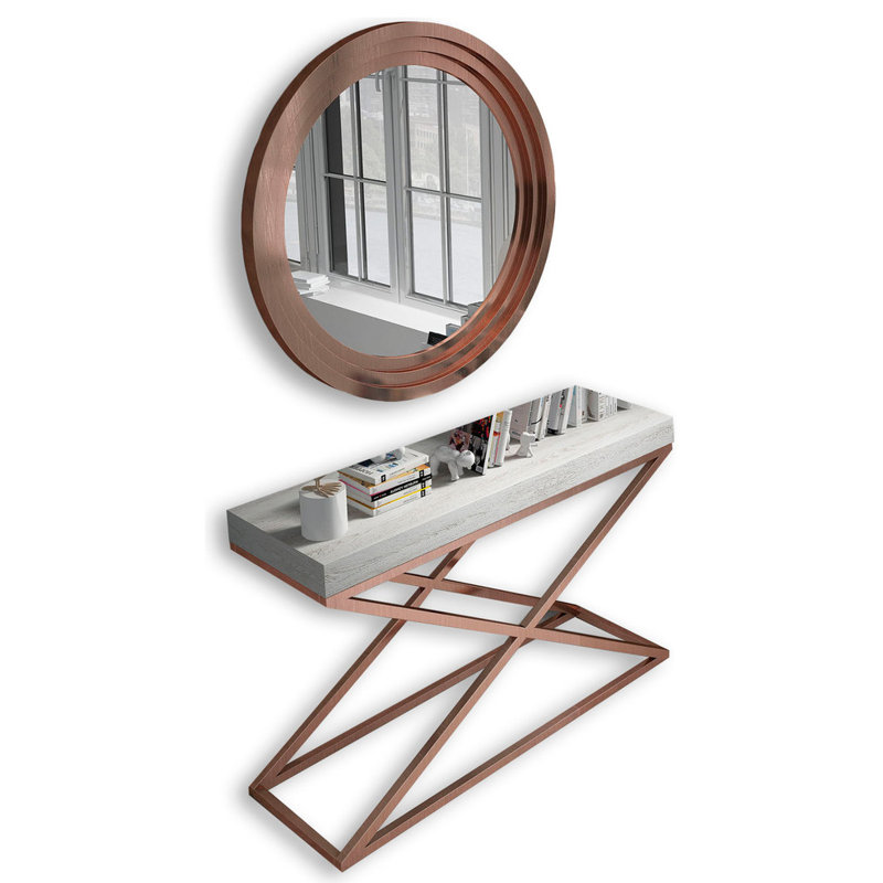 Ensemble de console et de Miroir Saphire, H 29,5 po x l 31,25 po x P 15,6 po