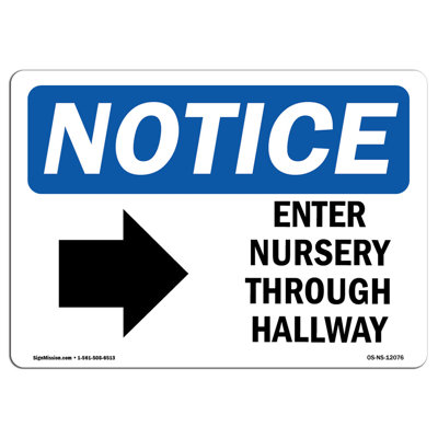 Enter Nursery Through Side Hallway Sign