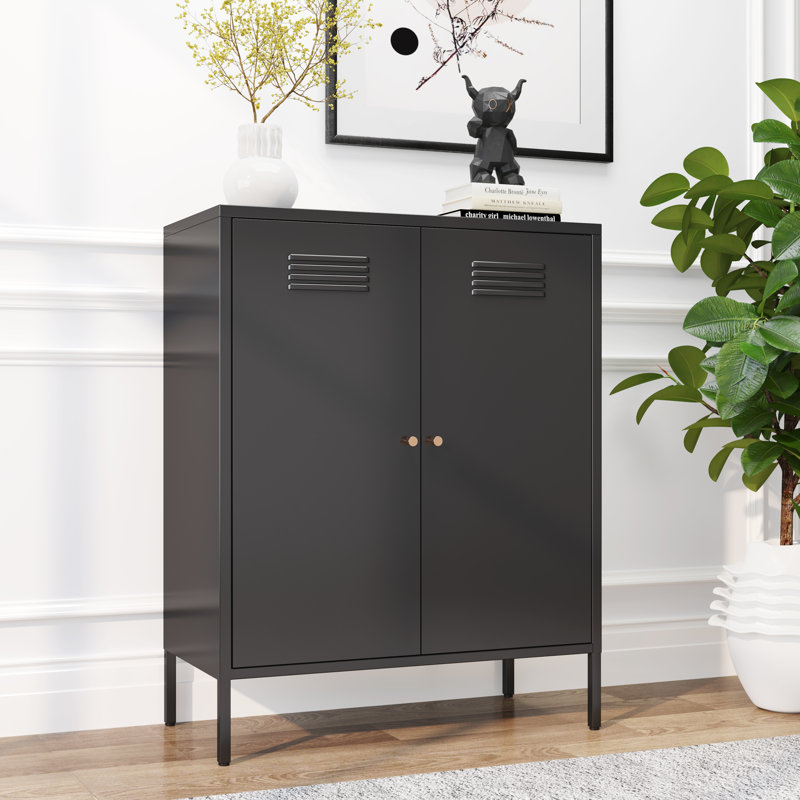 Alleyne Metal Accent Cabinet, Black