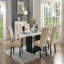 Table de salle à manger attrayante et élégante en marbre véritable blanc 1 pièce-509616676