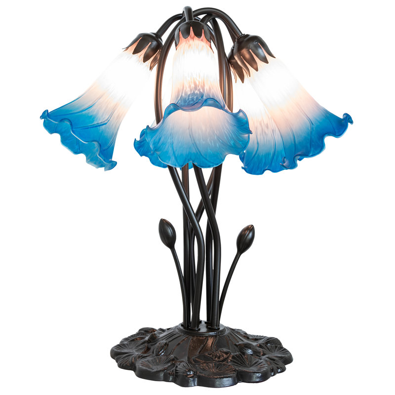 Tiffany Table Lamp, Pink;Blue, In-Line
