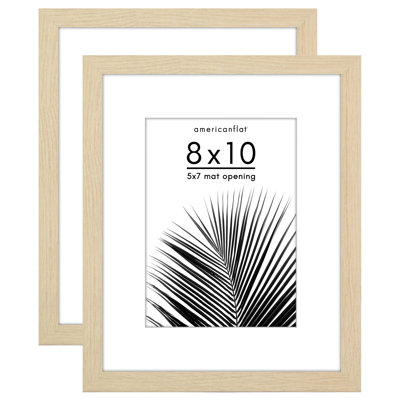 Americanflat Picture Frame - Set of 2 - Frame with Mat - Polished Plexiglass