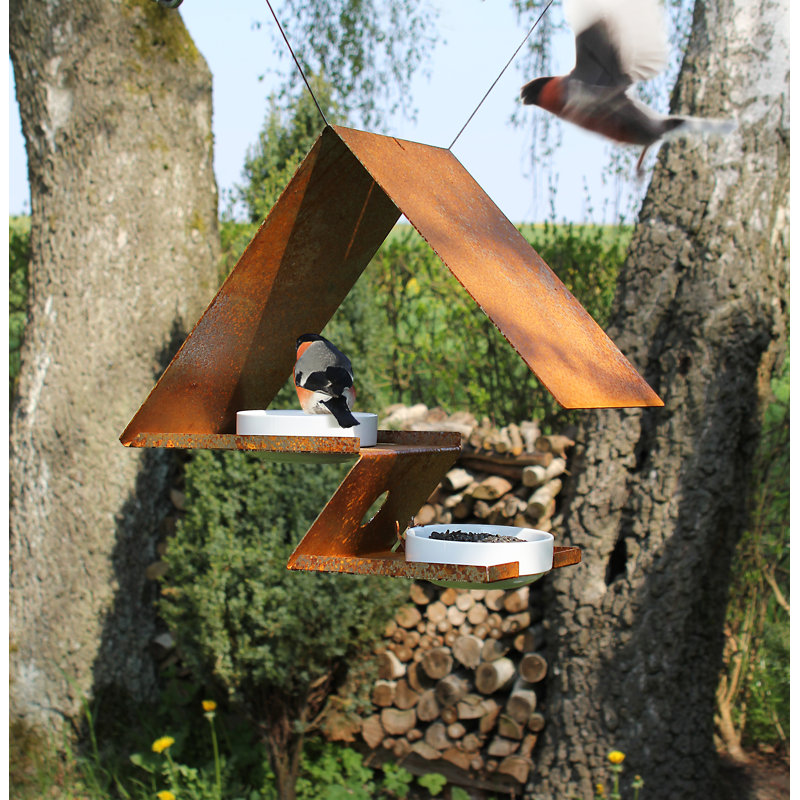 Norrell Metal Hanging Tray Bird Feeder