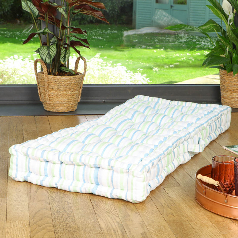 Blue Stripe Bench Pad Cushion
