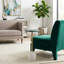 Table d'appoint contemporaine en pierre et métal pour salon - Style moderne et artistique, étroite et élégante, idéale pour une chambre - 53 cm, vert et or