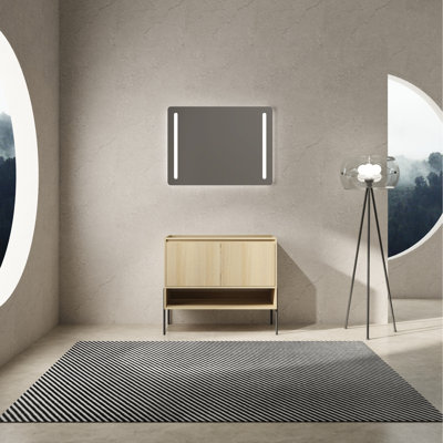 Meuble-lavabo autoportant de 36 po avec 2 portes à fermeture en douceur