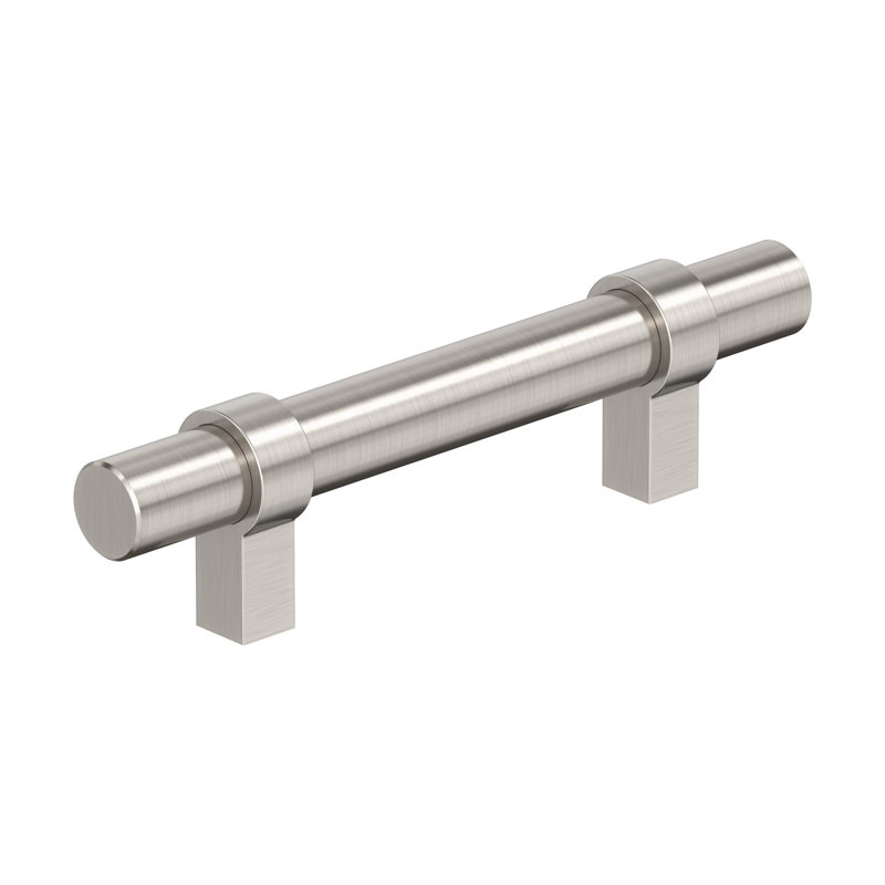Poignée d'armoire centrale en nickel satiné 3 pouces (76 mm) Central - paquet de 25, 3", Nickel satiné