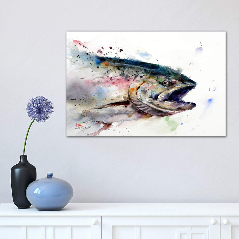 «Fish II», reproduction d'art encadrée, H 18 po x l 26 po x P 1,5 po, Toile tendue