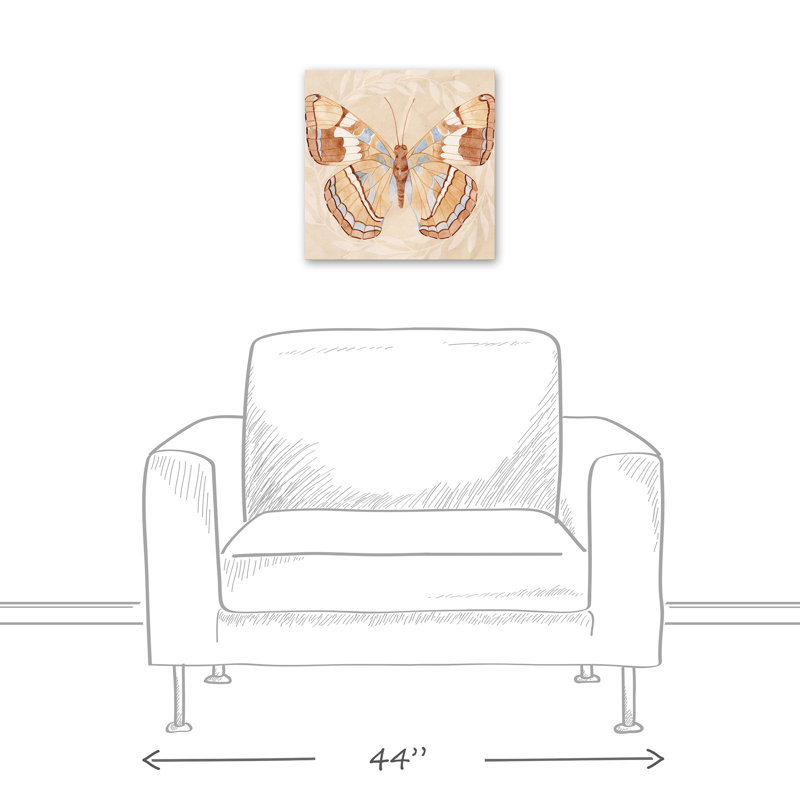 «Boho Butterfly» sur toile, H 12 po x l 12 po x P 1,25 po