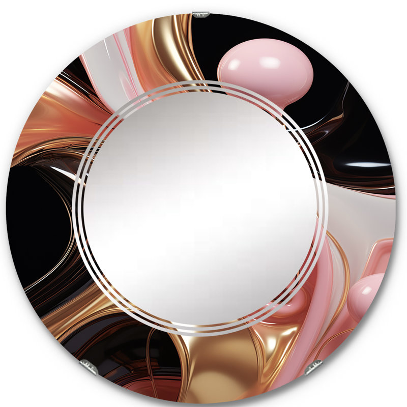 Ogdensburg - Miroir mural moderne rond, 24 po x 24 po