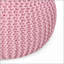 Repose-pieds en tricot de coton Modern | Siège d'appoint l 19 po x H 12 po | Coton rose