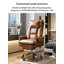 Chaise de bureau moderne en similicuir de luxe moderne, chaise de bureau pivotante rembourrée à haut dossier avec base en métal chromé pour poste de travail à domicile