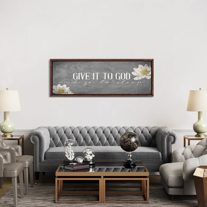 Give It by Kimberly Allen - Panoramic Print on Canvas, Classic Brown Wood Framed, 50.8cm H x 152.4cm W x 3.81cm D