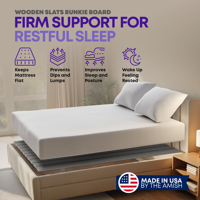 Aaryav  Vertical Mattress Support Wooden Bunkie Board/Slats with Cover, King, Heavy Duty Slat