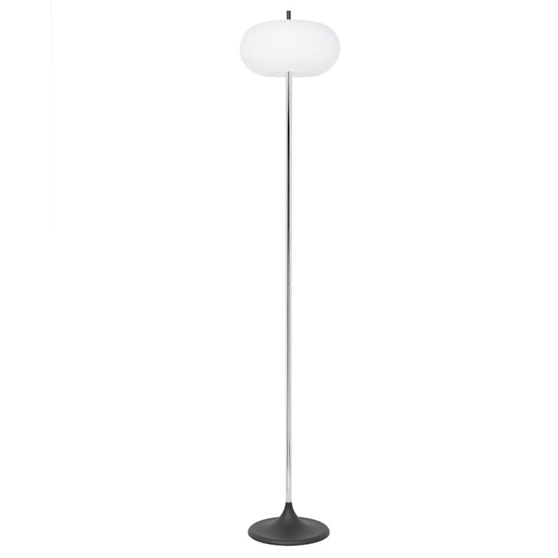 Laurinda 60.5'' Chrome Torchiere Floor Lamp with Outlet
