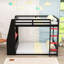 Lit superposé en bois avec bureau, chargement USB, DEL et tablettes-593723832-593723836