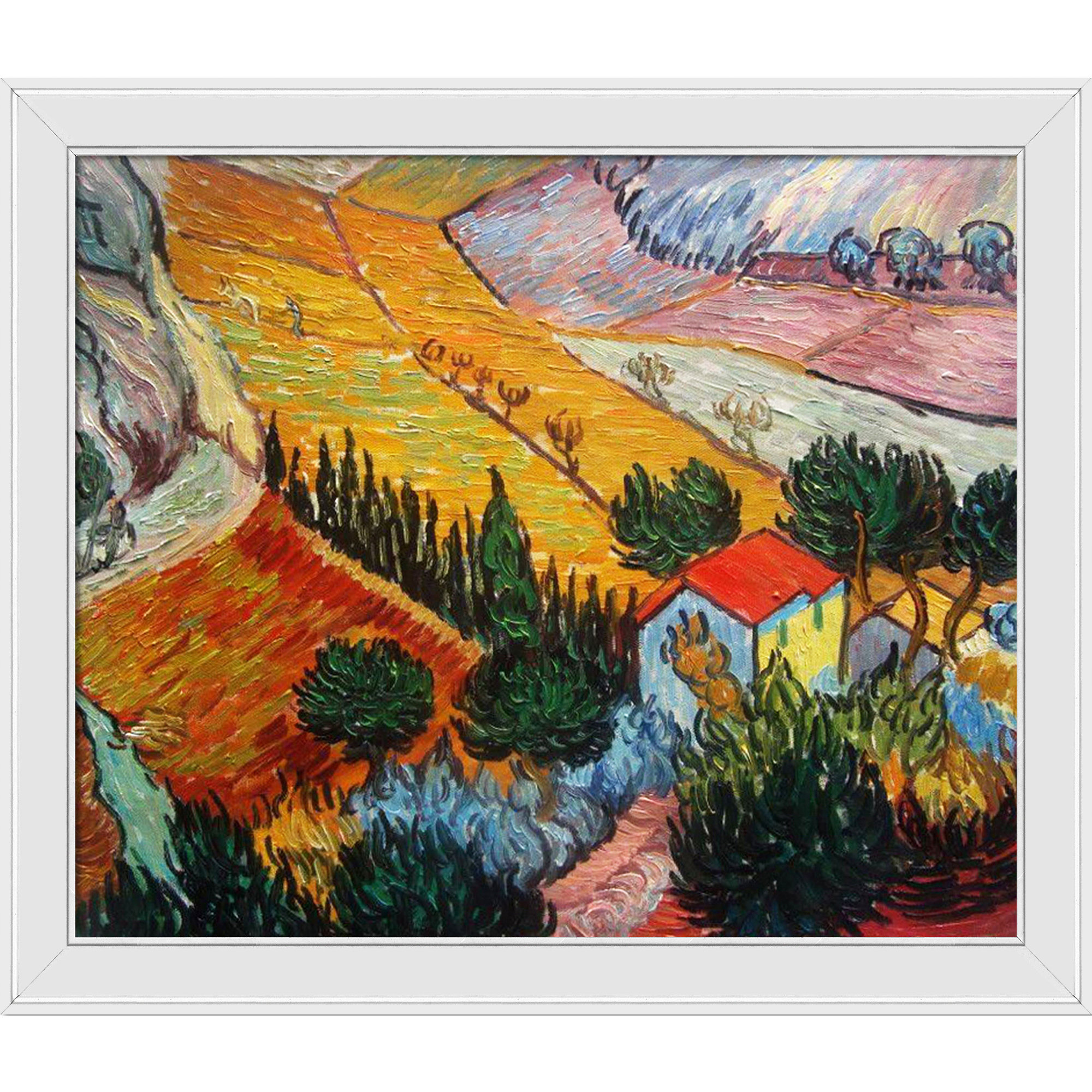 Red Barrel Studio® Landscape With House And Ploughman, 1889 Framed On ...