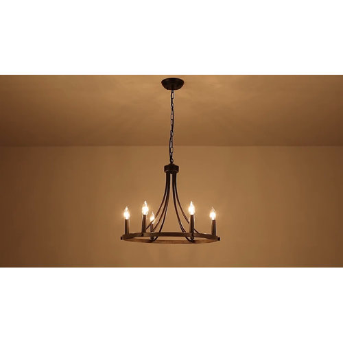 Yenier 6 - Light Dimmable Wagon Wheel Chandelier