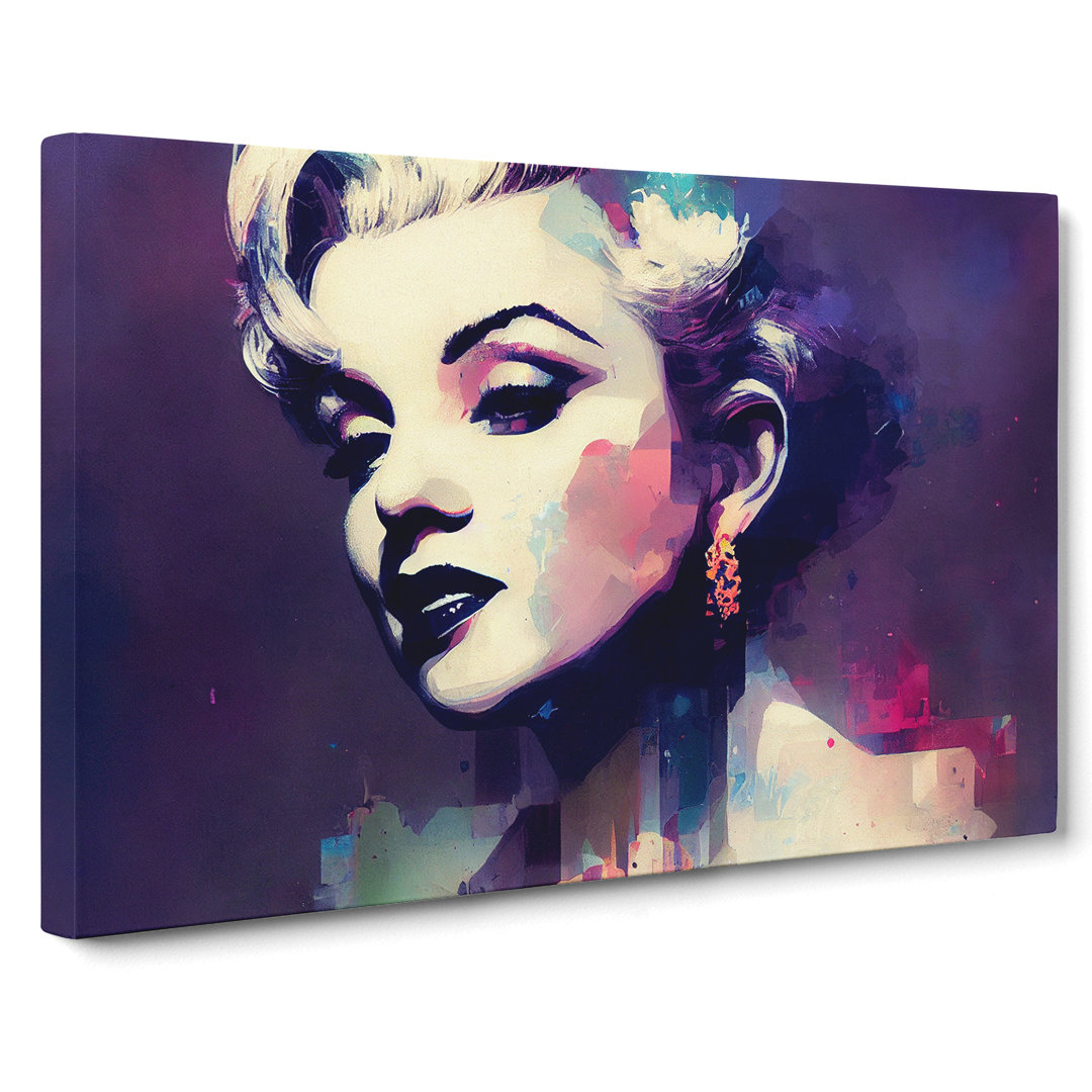 Pastel Marilyn Monroe Abstract - Wrapped Canvas
