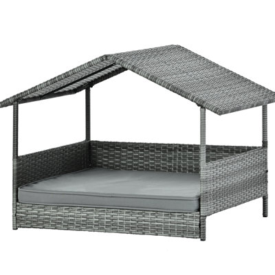 Pet Bed, Patio Furniture With Canopy, Metal Tube Structure, High - Quality Pe , Comfortable 2 Inch Cushion, Elevated To Avoid Water, Suitable For Indoor And Poolside Outdoor Strong Square Tube,