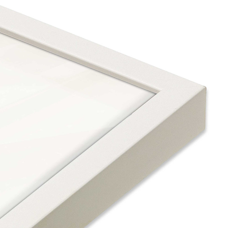 «Earthy Greens in Bloom I», H 37 po x l 25 po, Encadrement de coin ouvert blanc opaque