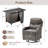 4 - Person Patio Furniture Chair Set With Fire Pit Table, 4 Swivel Glider Chairs With 6-Inch Cushions-1421501972-1421501961