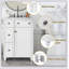 Meuble-lavabo de salle de bain avec lavabo en céramique et 2 tiroirs-450443879-450443872