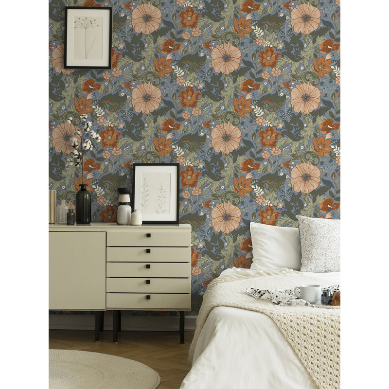 Rouleau de papier peint L 33 pi x l 20,9 po Adamo Nouveau, Bleu