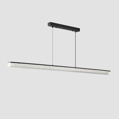 Minimalist Linear Dining Pendant Light, Luxury LED Bar Lamp with 3 Color Changing Modes