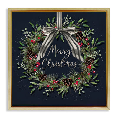 Couronne de Noël suspendue avec cadre flottant à nœuds, design par Elizabeth Tyndall