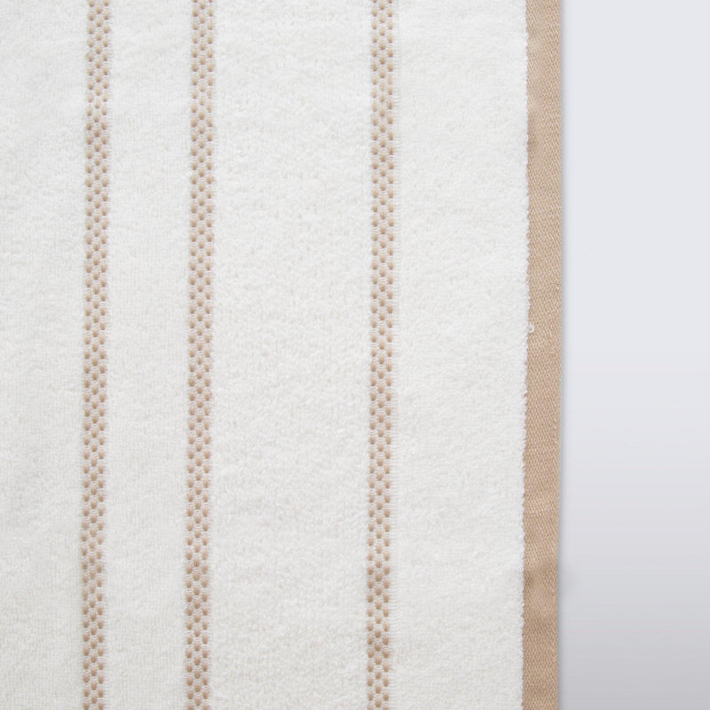 Serviette de bain Gerda simple, Beige / Blanc
