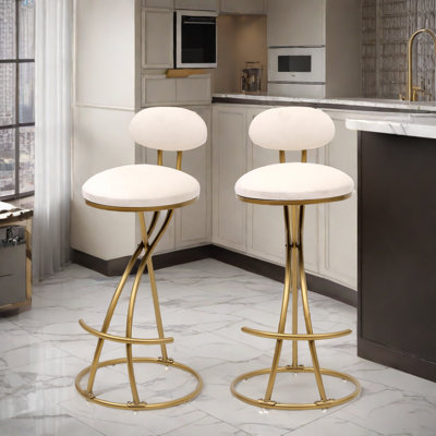 Tabourets de bar Abreha avec structure en forme de S et base ronde