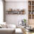 72" Long Floating Bookshelf With Adjustable Brackets, 10" Deep Real Wood Boards, Living Room & Office Storage Shelf, Multi Tier Wall Shelving Unit, Rustic And Boho Decor, Wall Mounted, Home Organization Shelf, Burnt-1969592005