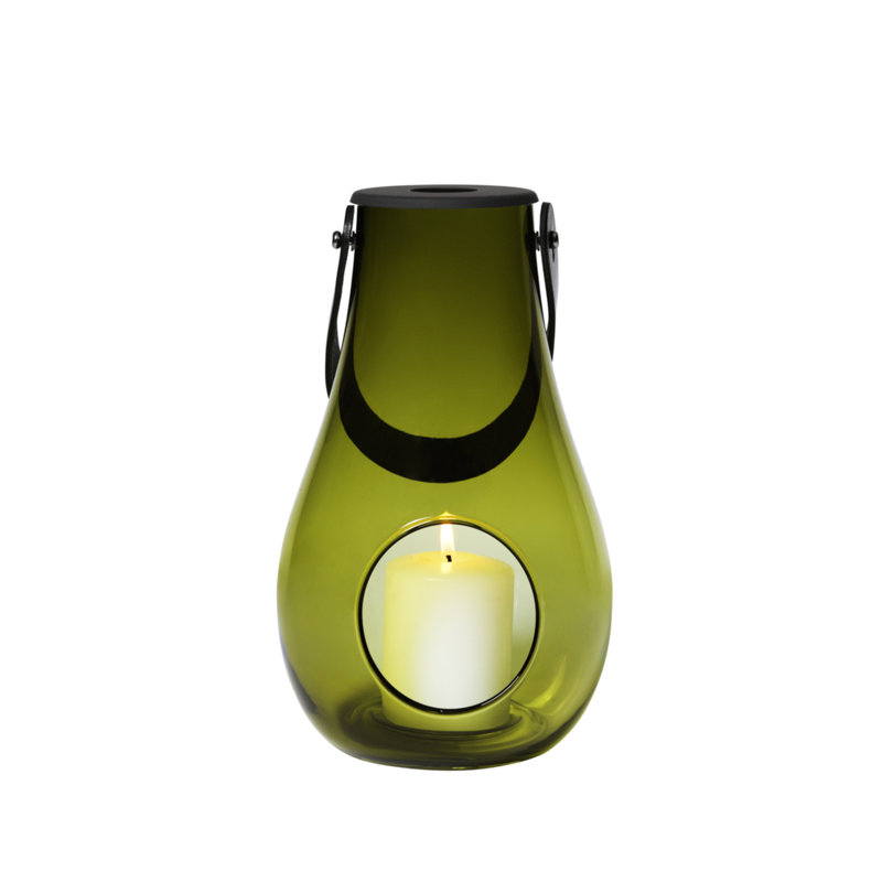 Glass Tabletop Lantern, 9.8" H x 6.1" W x 6.1" D