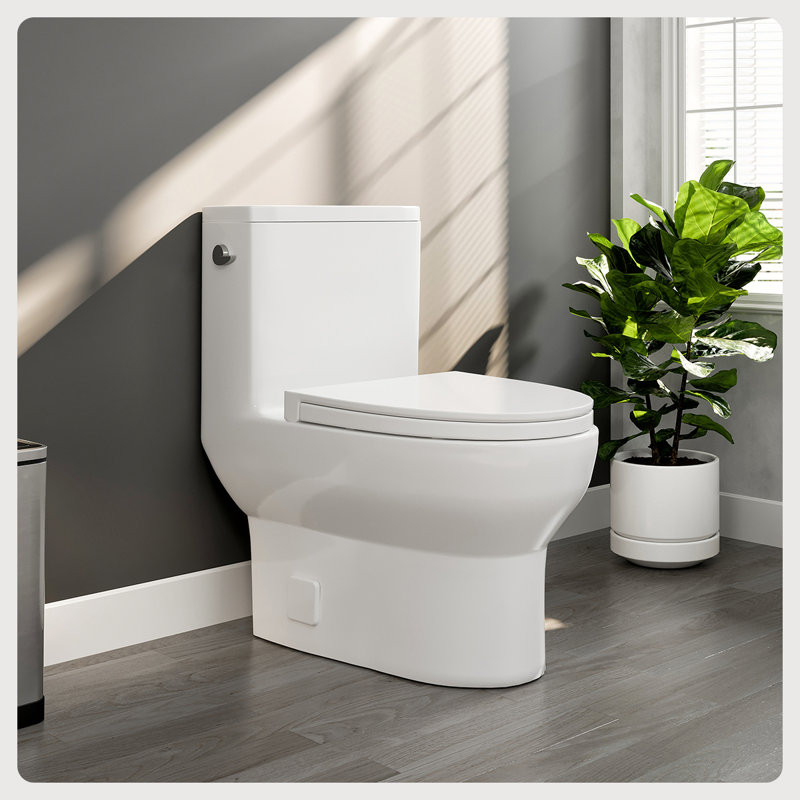 Eviva 1.28 Gallons GPF Elongated Floor Mounted One-Piece Toilet (Seat Included)