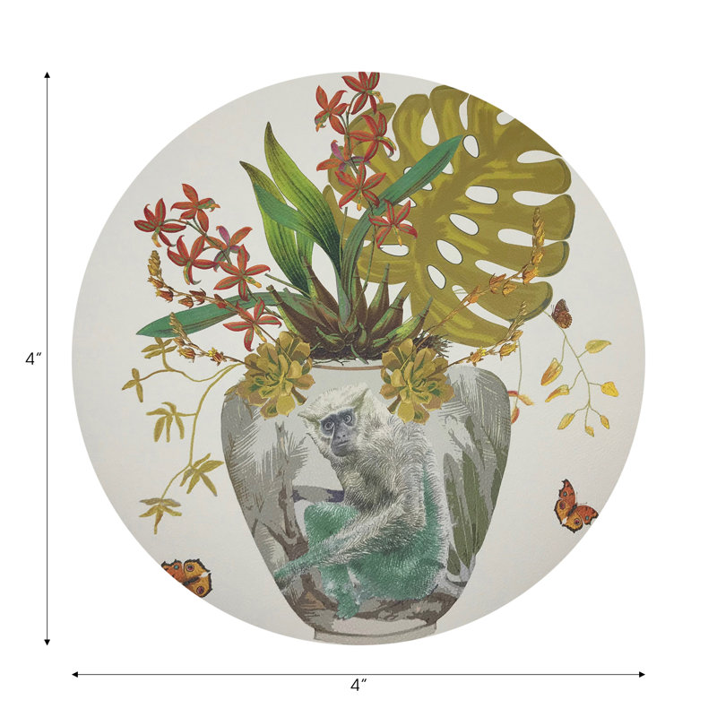 Sous-verres ronds en cuir Monkey, Dijon