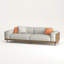 Canapé de 83 po en tissu gris moderne avec coussins décoratifs pour le salon-2013960910