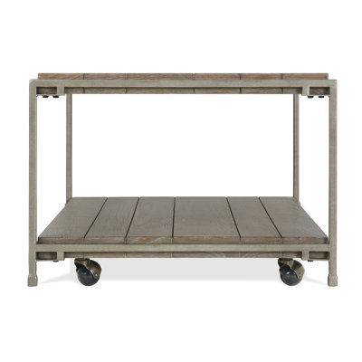 Corbeta Metal Frame Wood Living Room Coffee Table with Casters