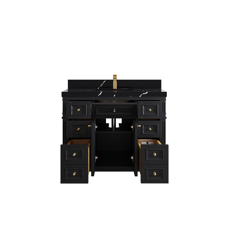 Lokshin X P 22 po De salle de bain Quartz, Noir Calacatta