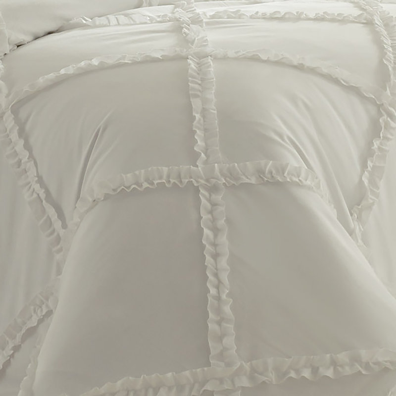 Ensemble d'édredon en coton blanc Adelina de Laura Ashley, Édredon pour grand lit + 2 taies décoratives