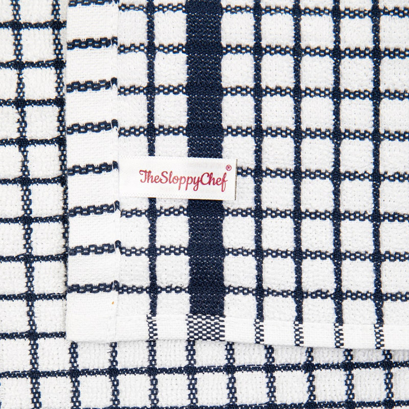 Checkered Jacquard Dish Cloth Kitchen Towel, Blue/White