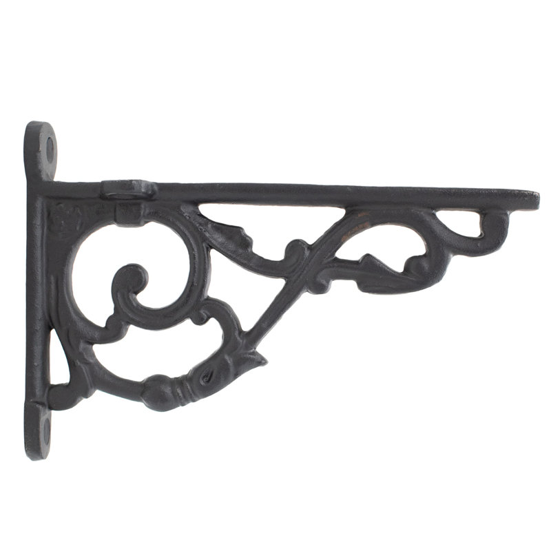 Lillith 4" x 6" Oil-Blackened Cast Iron Victorian Shelf Brackets (Set of 2)